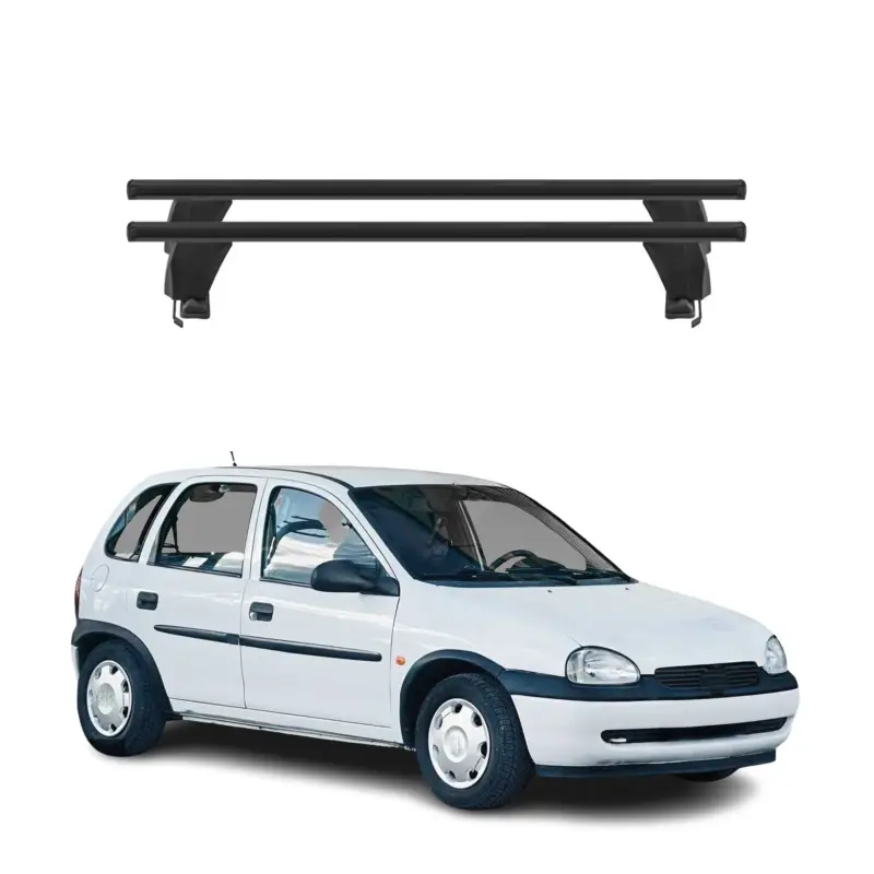 Wochenendangebot Menabo Dachträger Grundtäger für Opel Corsa B 1993-2000 50kg Alu Schwarz 2 tlg