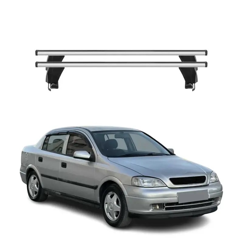 Online Kaufen Menabo Dachträger Grundtäger für Opel Astra G 1998-2004 50kg Alu Silber 2 tlg