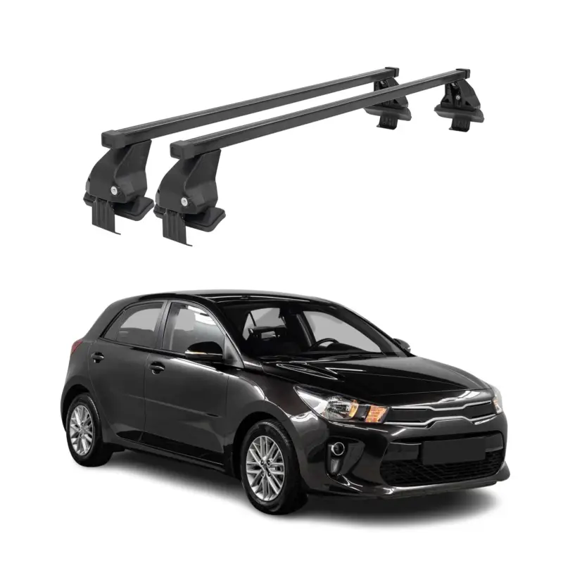 Top-Seller Menabo Dachträger Grundtäger für Kia Rio Schrägheck 2017-2026 50kg Stahl Schwarz