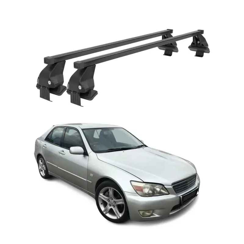 Schneller Versand Menabo Dachträger Grundtäger für Lexus IS XE10 1998-2005 50kg Stahl Schwarz 2x