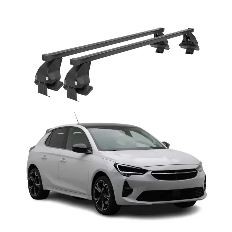 Sofort Bestellen Menabo Dachträger Grundtäger für Opel Corsa F 2019-2026 50kg Stahl Schwarz 2 tlg