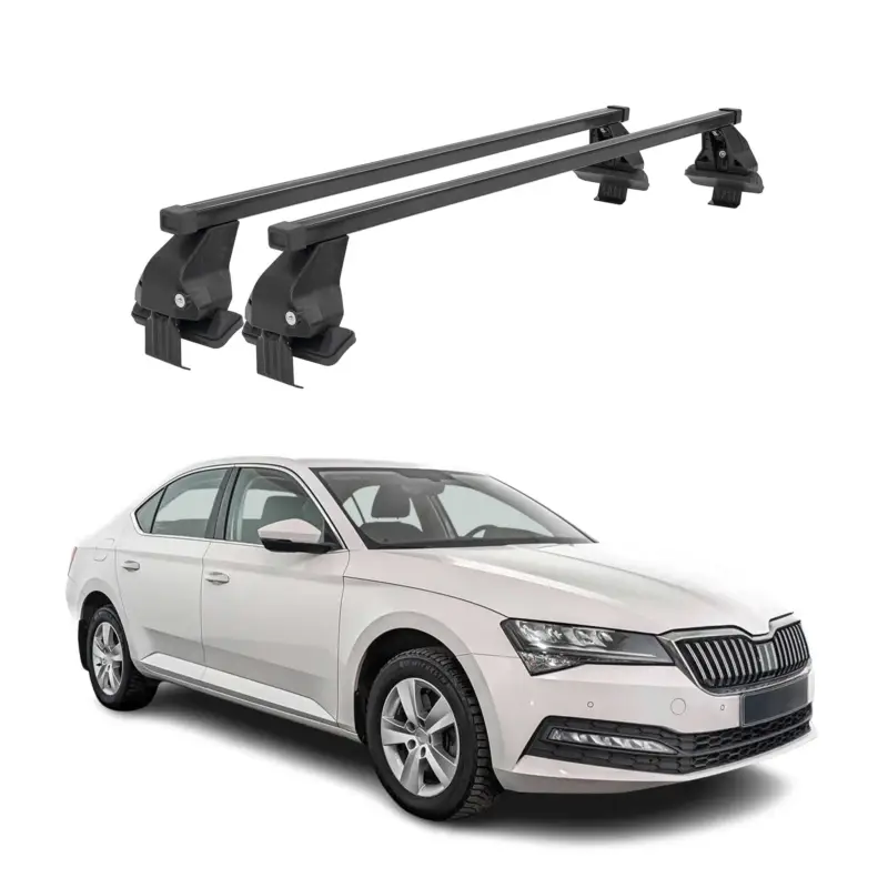 Menabo Dachträger Grundtäger für Skoda Superb mk3 2015-2019 50kg Stahl Schwarz Letzte Chance