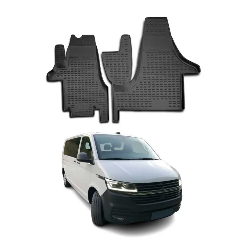 Sonderangebot OMAC Gummimatten Fußmatten für VW T6 T6.1 Transporter 2015-2024 TPE Schwarz 2x