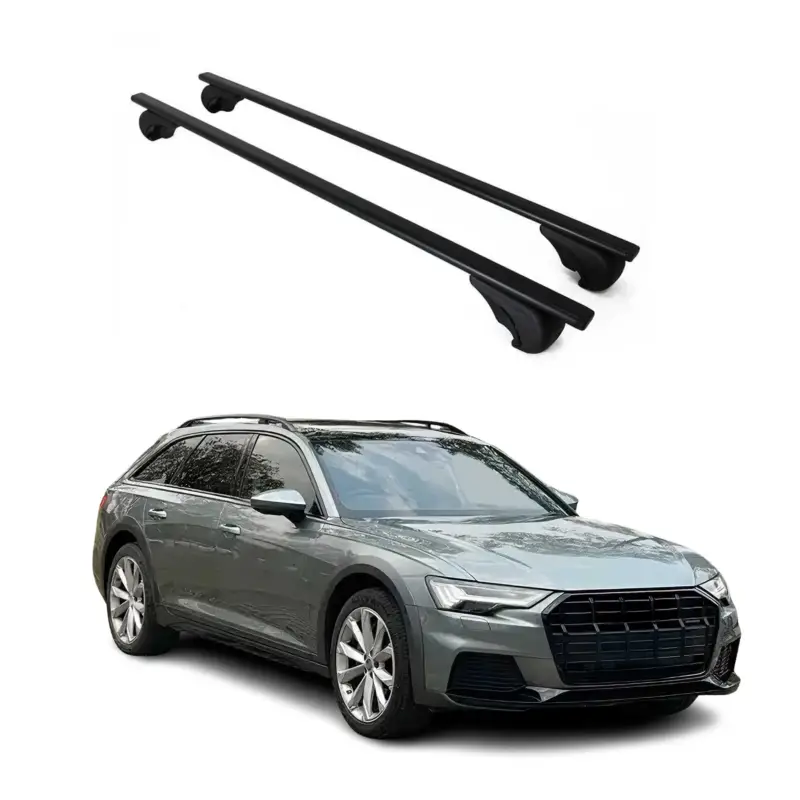 Zertifiziert Dachträger Grundtäger für Audi A6 C8 Allroad 2018-2025 75kg Metall Schwarz 2 tlg