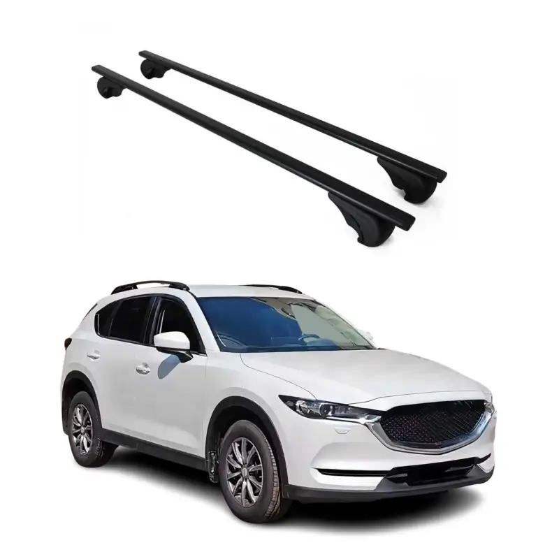 Zertifiziert Dachträger Grundtäger für Mazda CX-5 2017-2025 75kg Metall Schwarz 2 tlg