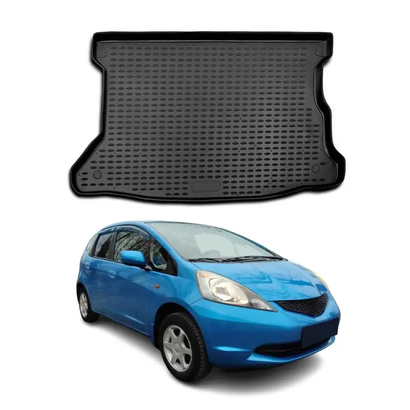 Meistverkauft Kofferraummatte Kofferraumwanne für Honda Jazz 2007-2008 Gummi TPE Schwarz