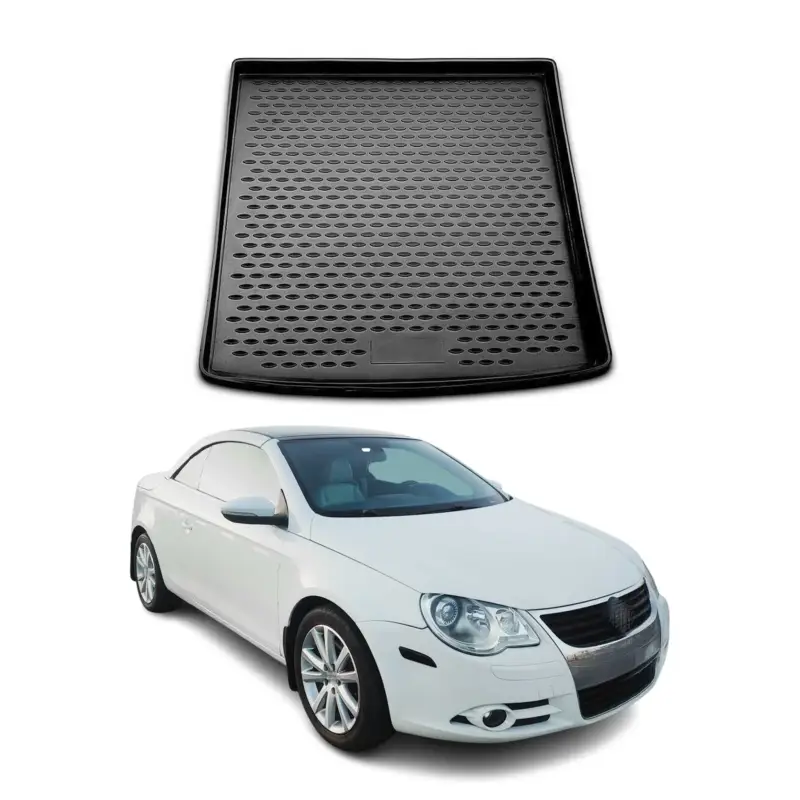 Ausverkauf Kofferraummatte Kofferraumwanne für VW Eos 2006-2015 Gummi TPE Schwarz