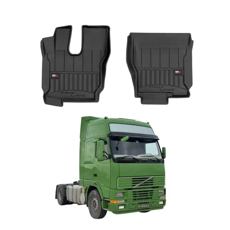 Online Kaufen OMAC Gummi Fußmatten für Volvo FM 2001-2020 Premium TPE 3D Automatten Schwarz 2x