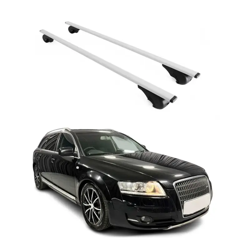 Abverkauf Dachträger Gepäckträger für Audi A6 C6 Allroad 2006-2011 Metall Grau 2x