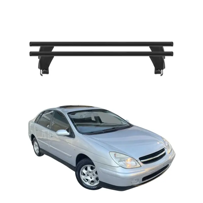 Menabo Dachträger Grundtäger für Citroen C5 2000-2007 50kg Alu Schwarz 2 tlg Preisreduziert