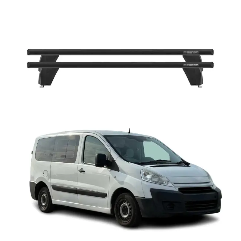 Preiswert Menabo Dachträger Grundtäger für Citroen Jumpy 2007-2016 75kg Alu Schwarz 2 tlg