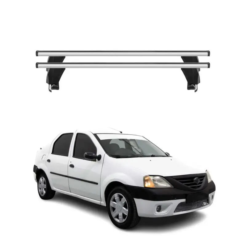 Menabo Dachträger Grundtäger für Dacia Logan mk1 2004-2012 50kg Alu Silber 2 tlg Must-Have