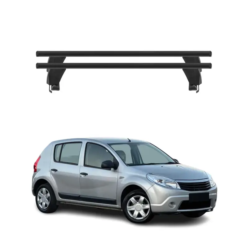 Menabo Dachträger Grundtäger für Dacia Sandero 2007-2012 50kg Alu Schwarz 2 tlg Jetzt Kaufen