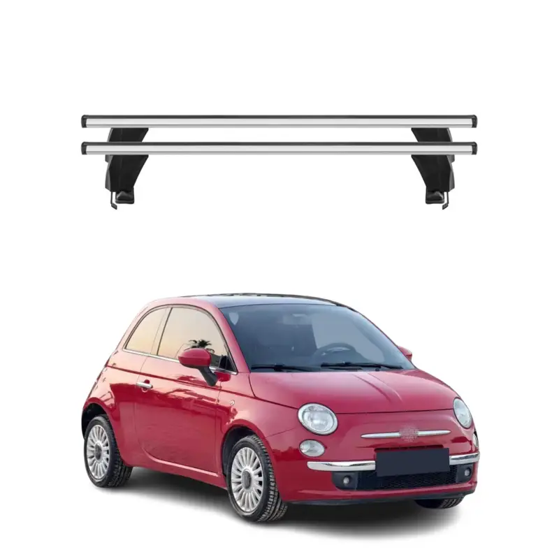 Menabo Dachträger Grundtäger für Fiat 500 2007-2024 50kg Aluminium Silber 2 tlg Nur Heute