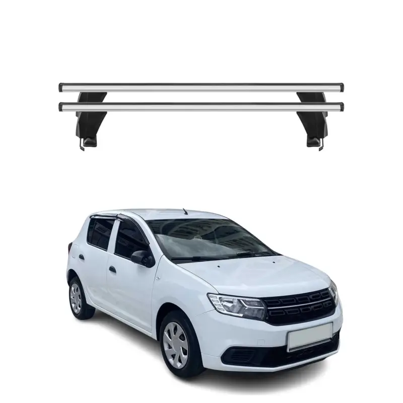 Menabo Dachträger Grundtäger für Dacia Sandero 2012-2020 50kg Alu Silber 2 tlg Highlight