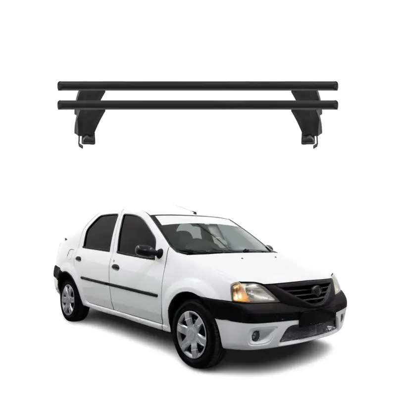 Menabo Dachträger Grundtäger für Dacia Logan mk1 2004-2012 50kg Alu Schwarz 2x Sonderaktion