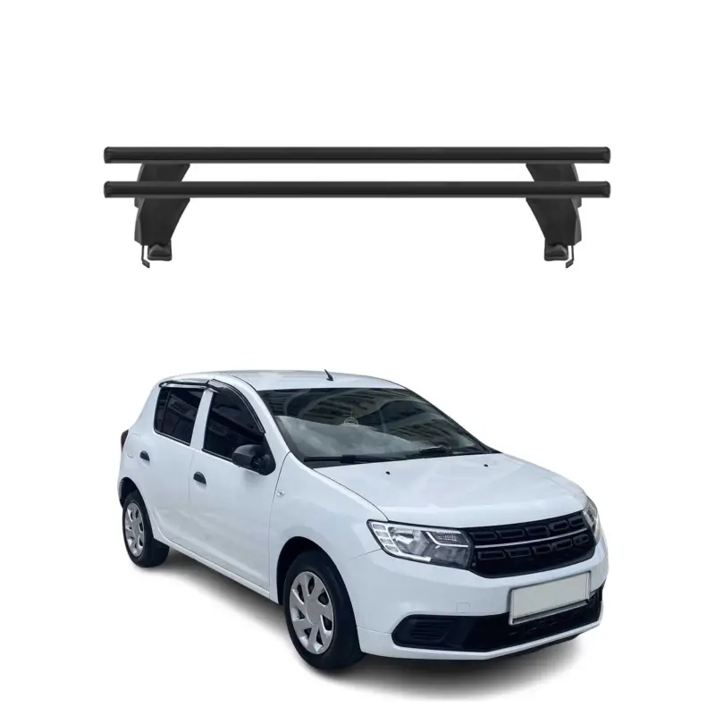 Preisknaller Menabo Dachträger Grundtäger für Dacia Sandero 2012-2020 50kg Alu Schwarz 2 tlg