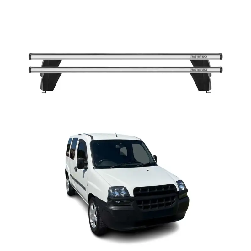 Menabo Dachträger Grundtäger für Fiat Doblo 2000-2010 75kg Alu Silber 2 tlg Finale Aktion