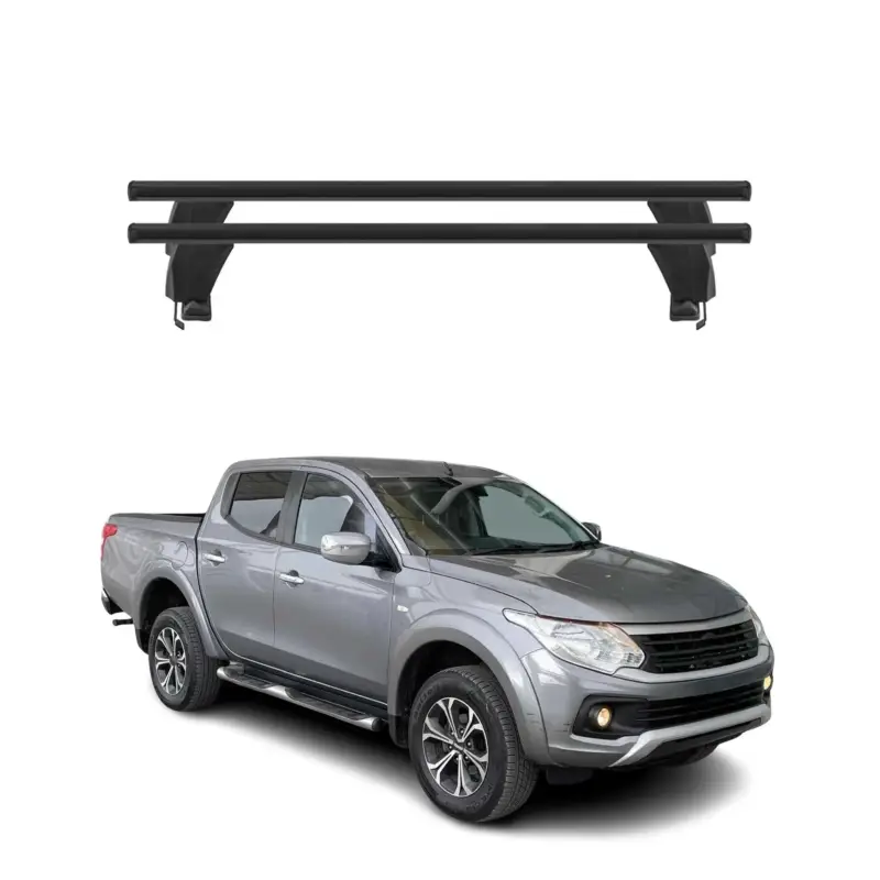 Menabo Dachträger Grundtäger für Fiat Fullback 2016-2019 50kg Alu Schwarz 2 tlg Zertifiziert