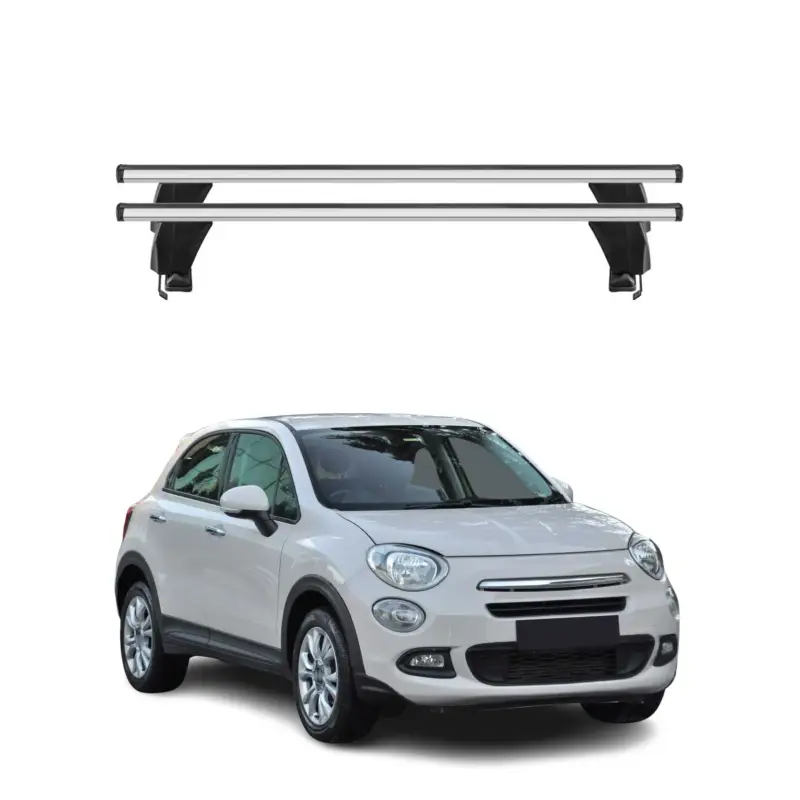 Echt Menabo Dachträger Grundtäger für Fiat 500X 2015-2026 50kg Aluminium Silber 2 tlg