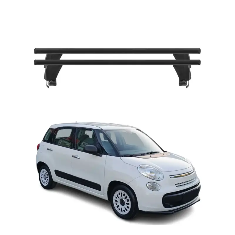 Menabo Dachträger Grundtäger für Fiat 500L 2012-2022 50kg Alu Schwarz 2 tlg Geprüft