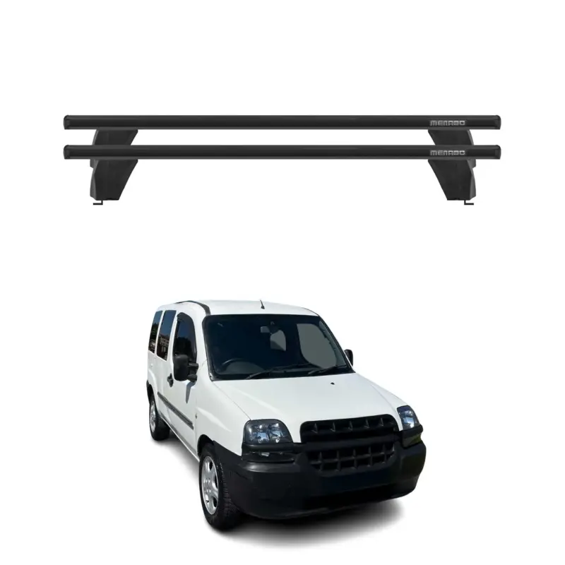 Menabo Dachträger Grundtäger für Fiat Doblo 2000-2010 75kg Alu Schwarz 2 tlg Knallerangebot