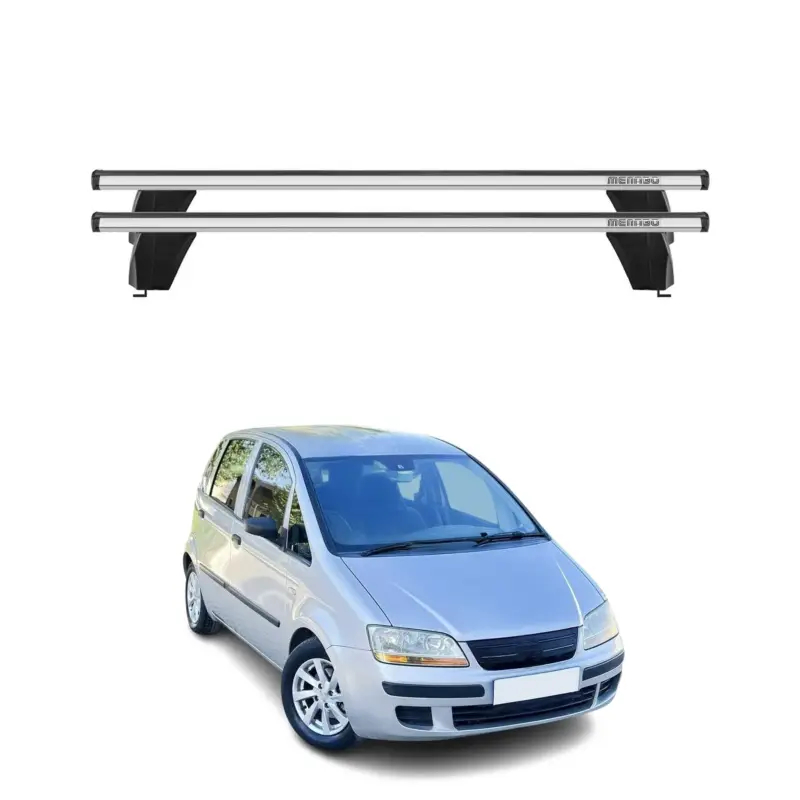 Markenprodukt Menabo Dachträger Grundtäger für Fiat Idea 2003-2012 75kg Aluminium Silber 2 tlg
