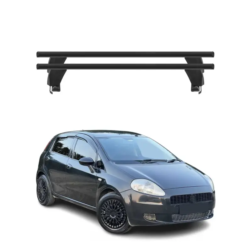 Online Kaufen Menabo Dachträger für Fiat Grande Punto 2005-2012 3tür 50kg Alu Schwarz 2x