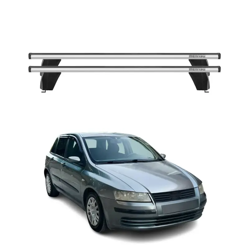 Menabo Dachträger Grundtäger für Fiat Stilo 2001-2010 3tür 75kg Alu Silber 2 tlg Beliebt