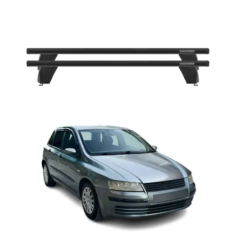 Ausverkauf Menabo Dachträger Grundtäger für Fiat Stilo 2001-2010 3tür 75kg Alu Schwarz 2x