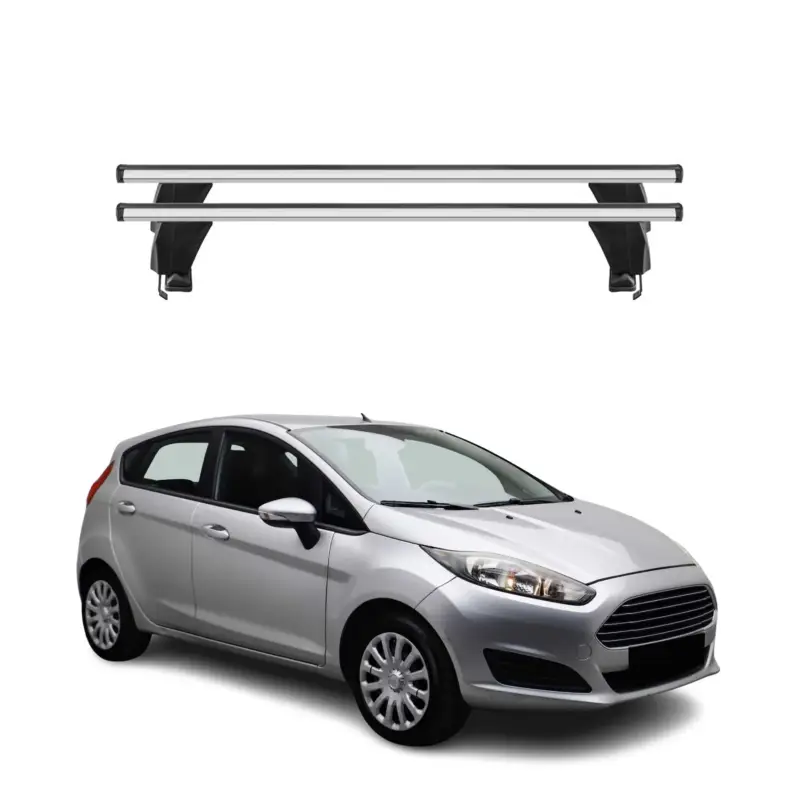 Günstig Menabo Dachträger Grundtäger für Ford Fiesta 2013-2017 50kg Alu Silber 2 tlg