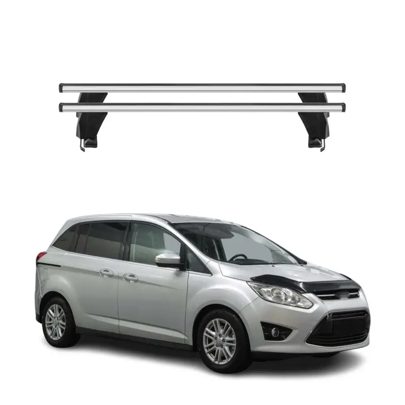 Schnäppchen Menabo Dachträger Grundtäger für Ford C-Max 2010-2019 50kg Alu Silber 2 tlg