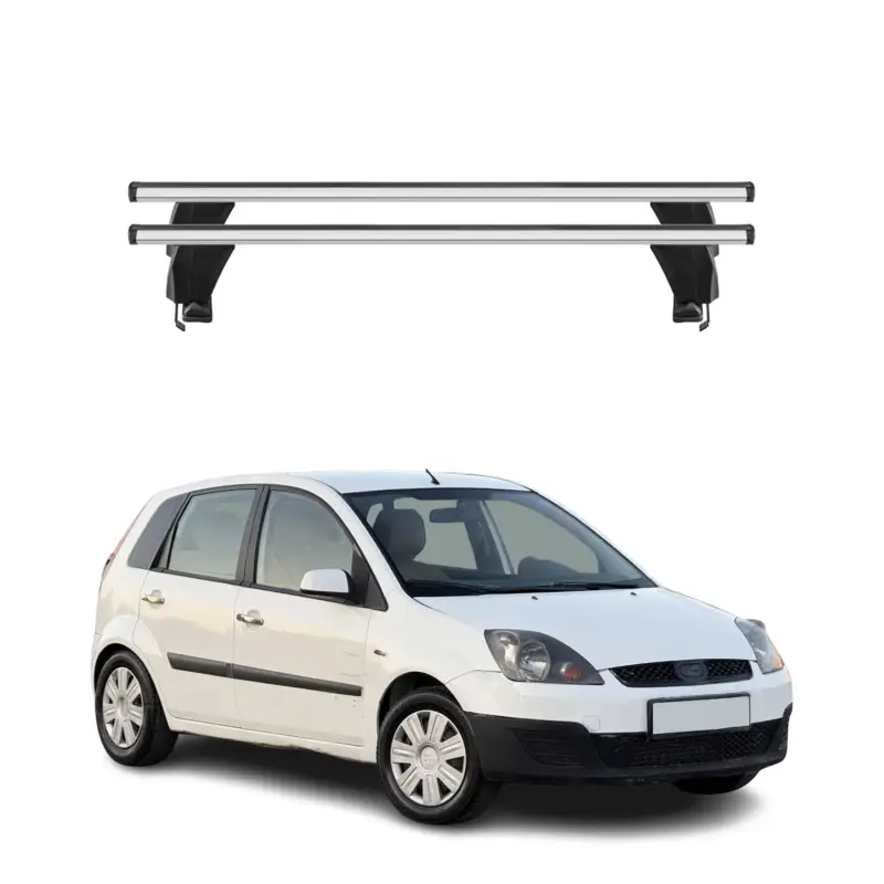 Menabo Dachträger Grundtäger für Ford Fiesta 2002-2008 5tür 50kg Alu Silber 2x Sichere Zahlung