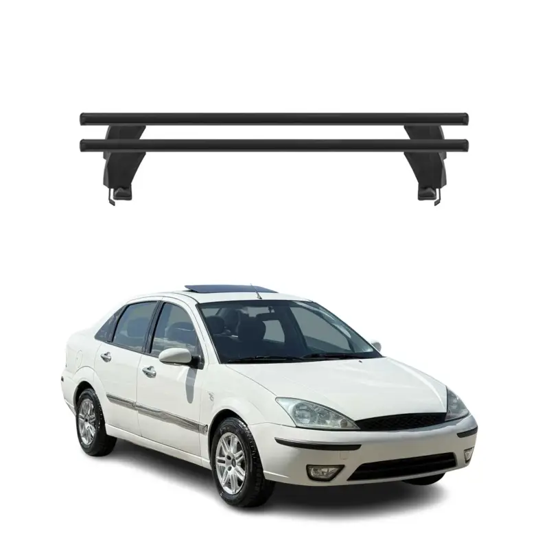 Ausverkauf Menabo Dachträger Grundtäger für Ford Focus 1998-2004 50kg Alu Schwarz 2 tlg