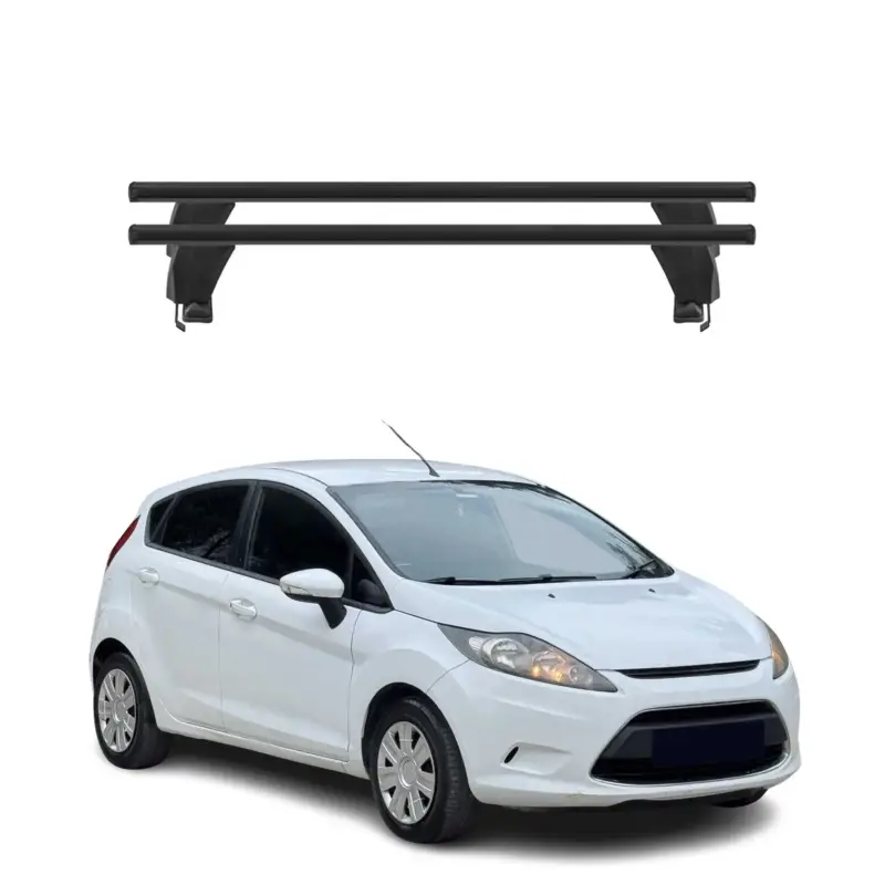 Menabo Dachträger Grundtäger für Ford Fiesta 2008-2013 50kg Alu Schwarz 2 tlg Highlight