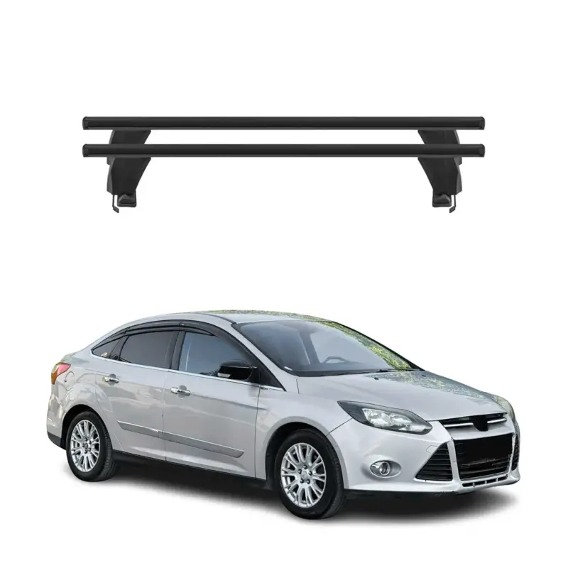 Zertifiziert Menabo Dachträger Grundtäger für Ford Focus 2011-2018 50kg Alu Schwarz 2 tlg