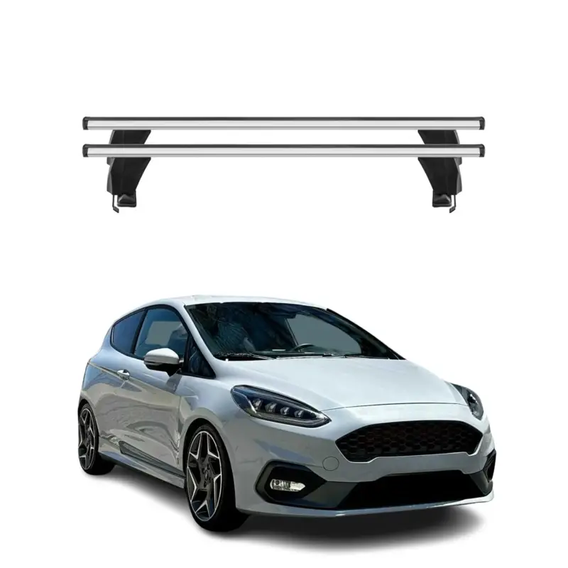 Preisreduziert Menabo Dachträger Grundtäger für Ford Fiesta ST-Line 2018-2023 50kg Alu Grau 2x