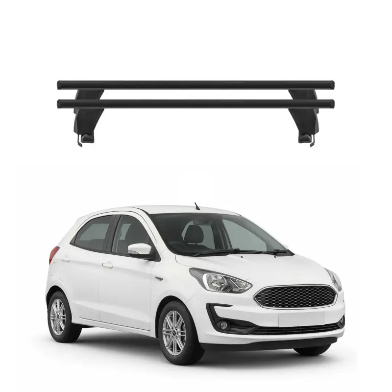 Menabo Dachträger Grundtäger für Ford Ka+ 2016-2020 50kg Aluminium Schwarz 2 tlg Letzte Chance