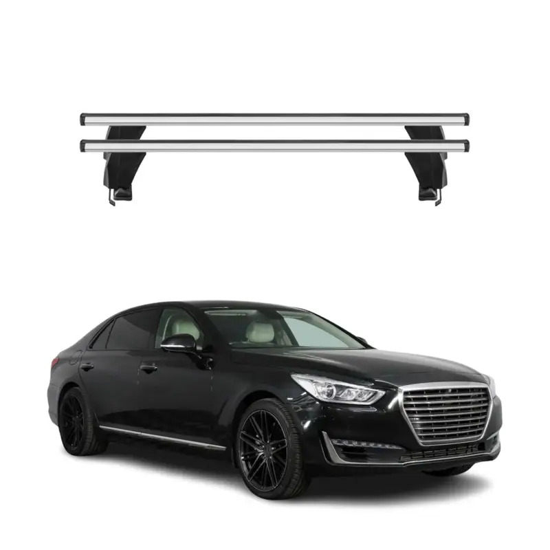 Menabo Dachträger Grundtäger für Genesis G90 2016-2019 50kg Alu Silber 2 tlg Heißes Angebot