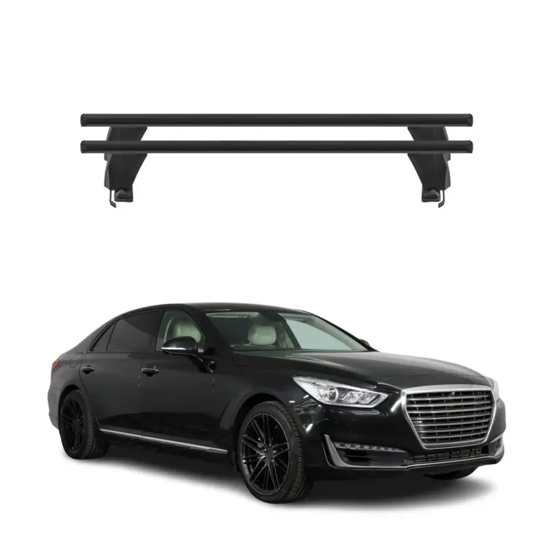 Menabo Dachträger Grundtäger für Genesis G90 2016-2019 50kg Alu Schwarz 2 tlg Expressversand