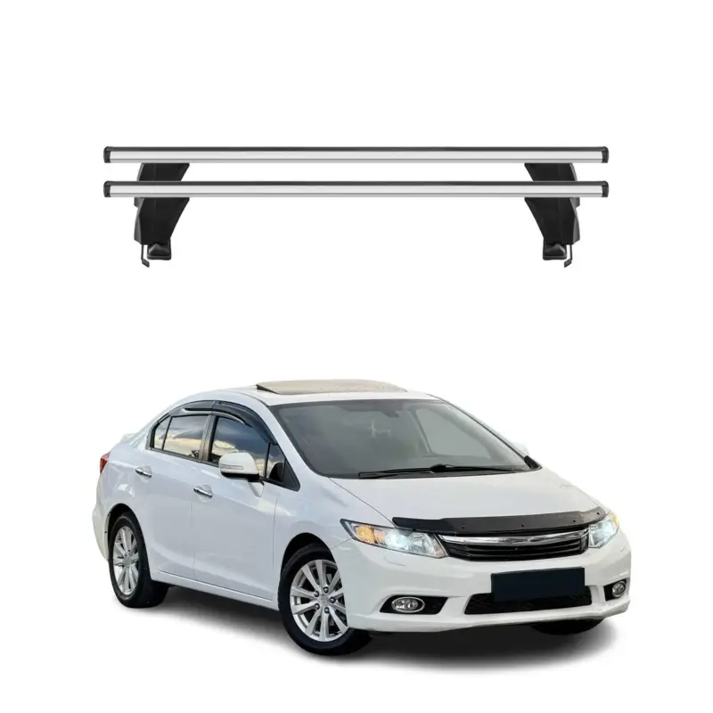 Menabo Dachträger Grundtäger für Honda Civic mk9 Limo 2011-2017 50kg Alu Grau 2x Begrenztes Angebot