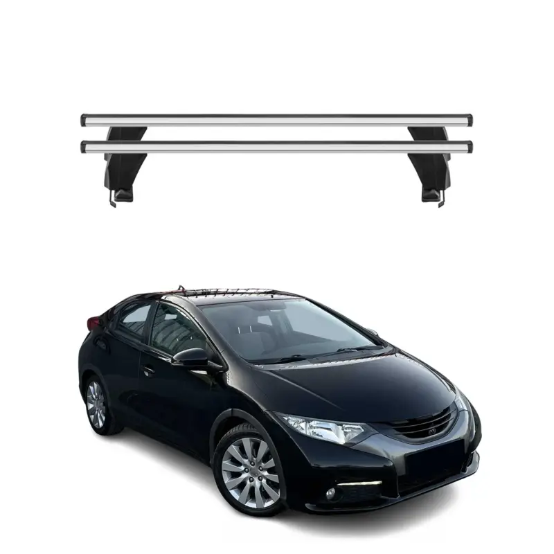 Menabo Dachträger für Honda Civic mk9 Schrägheck 2011-2017 50kg Alu Silber 2x Versand Am Gleichen Tag
