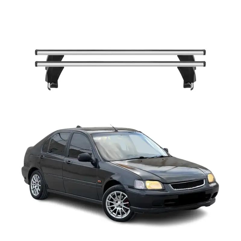 Bestpreis Menabo Dachträger für Honda Civic mk6 Schrägheck 1995-2000 50kg Alu Silber 2x
