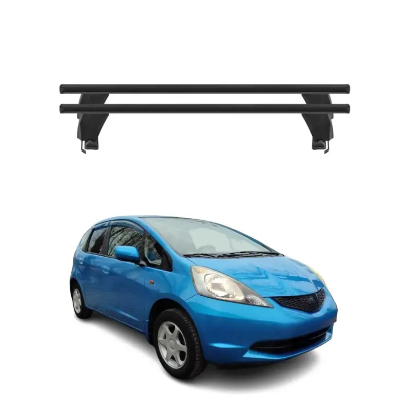 Wochenendangebot Menabo Dachträger Grundtäger für Honda Jazz Fit 2007-2014 50kg Alu Schwarz 2 tlg