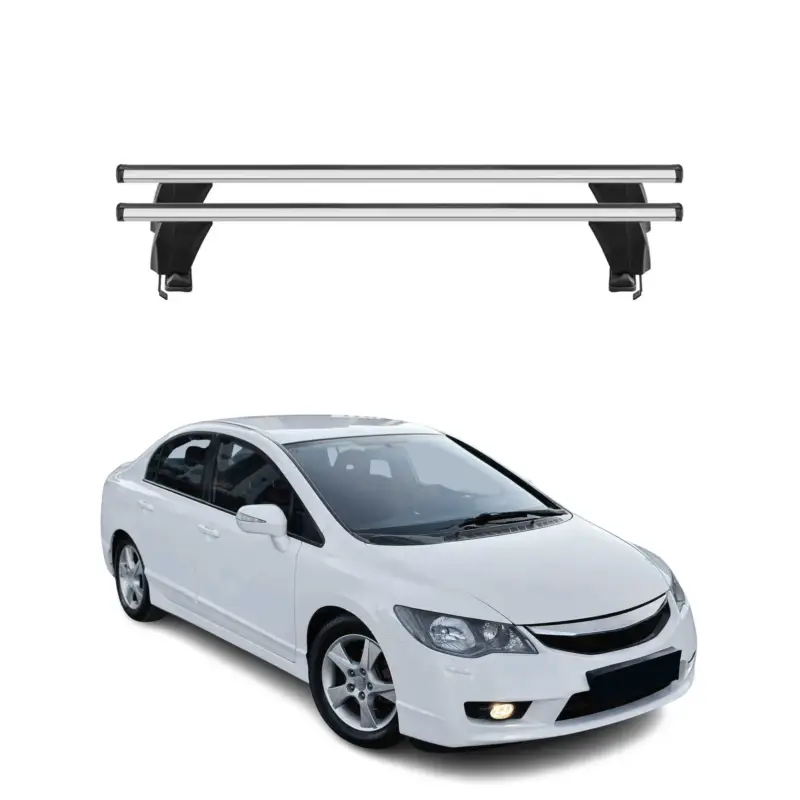 Menabo Dachträger Grundtäger für Honda Civic mk8 2005-2011 50kg Alu Silber 2 tlg Nur Heute
