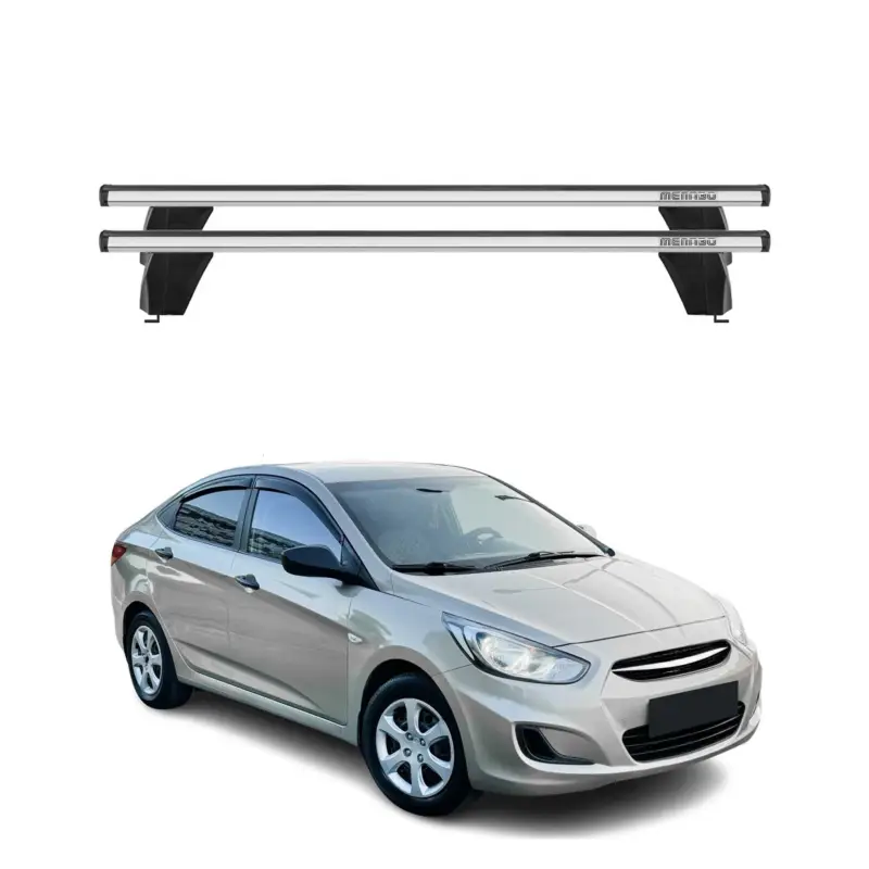 Rabatt Menabo Dachträger für Hyundai Accent Schrägheck 2010-2017 75kg Alu Silber 2x