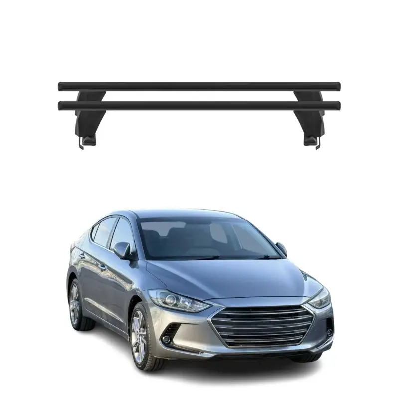 Bestpreis Menabo Dachträger Grundtäger für Hyundai Elantra mk6 2017-2020 50kg Alu Schwarz