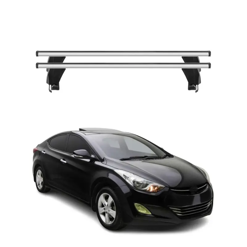 Menabo Dachträger Grundtäger für Hyundai Elantra mk5 2011-2016 50kg Alu Grau 2x Begrenztes Angebot