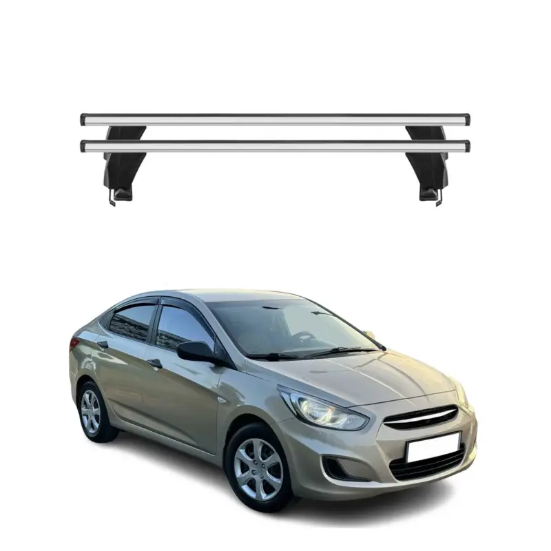 Menabo Dachträger Grundtäger für Hyundai Accent Limo 2010-2017 50kg Alu Grau 2x Echt