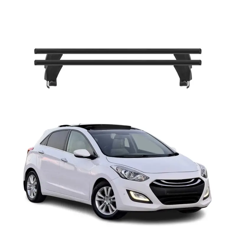Menabo Dachträger Grundtäger für Hyundai i30 2011-2015 50kg Alu Schwarz 2 tlg Wochenendangebot
